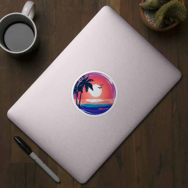 Beach Sunset Coconut Tree by Urbanprint